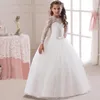 Flower Girls koronkowe sukienki kwiatowe fioletowe księżniczki suknia balowa suknia ślubna przyjęcie urodzinowe pierwsza sukienka komunalna D126996804