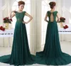 New High Quality Free Shipping Green Lace Applique Word Shoulder Bridesmaid Dresses Long Tail Back Small Hollow Bandage Evening Dresses