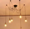 E26 E27 Rope Cord Copper Droplight Vintage Net Aranha Buckingham candelabro de teto Luzes criativa Bar Fada luminária