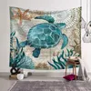 rétro coquillage tapisserie marine cheval de mer tenture murale décor maroc tenture murale baleine tortue pieuvre tapis couverture