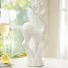 2pc coppie in ceramica cervo sika decorazioni per la casa artigianato decorazione della stanza artigianato ornamento statuette di animali in porcellana decorazioni di nozze