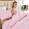 Vente en gros - TUTUTUBIRD HIVER / DUBIN DOCK Couverture Rose Couverture de couette chaude Couette de couette de couette de couette avec roi Queen Taille Twin