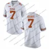 Thr Texas Longhorns＃12 Earl Thomas III Colt McCoy 10 Vince Young 20 Earl Campbell 34 Ricky Williams Black Orange White Retired Football Jersey
