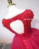 Superbe Robe De Bal Robe De Bal Rouge Vin Dos Ouvert Avec Des Plis De Bandage Tulle Avec Des Paillettes Brillantes Perles Robes De Soirée Robes De Tapis Rouge