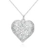 Мода матовый цветочный узор кулон простой полые в форме сердца кулон стерлингового серебра 925 ювелирные цепи для женщин мужчины медальон ожерелья