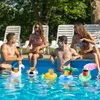 Porte-boissons gonflables 5 pièces flotteurs de boissons sous-verres gonflables pour piscine fête enfants jouets de bain cygne, football, ananas, palmier, champignon