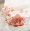 Flower bride headwear Handmade Pink Diamond hair Bridal Wedding Accessories Headband