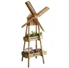 Houten tuinhuis windmolen plank vloer bloem stand zachte ornament decoratie windmolen Europese decoratie