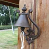 Cast Iron WELCOME Dinner Bell Simple Garden Decorations Wall Mount Metal Doorbell Home Porch Patio Farm Yard Cabin Ctaft Decor Brown Vintage Craft