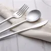 JANKNG 4Pcs/Lot Stainless Steel Silver Dinner Set Luxury Dinnerware Knife Fork TeaSpoon Tableware Cutlery Set Service for 1