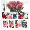 10 stks / partij Bruiloft Decoraties Real Touch Materiaal Kunstbloemen Rose Boeket Home Party Decoratie Fake Silk Single Stam Flowers Floral