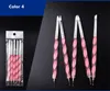 5pcs / set Dubbelhuvud Nail Dotting Pen Nail Art Dotting Verktyg Målning Dotting Shading Dual End Tool Set Akrylhandtag 4 färger