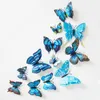 3D Cinderella Double Layers Wings Butterfly Decoration 12pcs/lot PVC Removable Wall Stickers Decal Mural Appliances