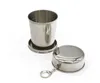 Wholesale hot sale 200pcs/lot 240ml 4 sections stainless steel Camping Telescopic water Cup