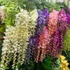 Free Shipping Simulation Artificial Silk Flowers Beautiful Wisteria Flowers Vine Birthday Christmas Ornaments For Party Wedding Decoration