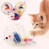 Fat cat toys Lovely Mouse for Cat Dogs Funny Fun playing contain toys Pet supplies Mixed color 100pcs/lot Mouse toys I205