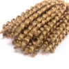 Beautful Extensions Ombre 8 ''Marlybob Crochet Braids 3pcs 변태 곱슬 트위스트 합성 머리카락 꼰 머리