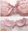Intymowane Biustonosz Zestaw Sexy Koronki Bielizna Push Up Brassiere Bielizna Przezroczyste Bralette Women Bra Panties Set