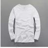 Men's Tops Tees 2018 Summer New Cotton Linen V Neck Long Sleeve T Shirt Fashion Trends Casual Tshirts Black White Clothing Y209