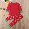 Natal Crianças Roupas Set 2018 Dinossauro das Crianças Novas Impresso Camisa de Manga Longa T + Calças Calças Duas Peças de Pijama Meninos Meninas Outfits