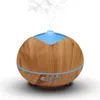 400ml träkorn luftfuktare trä luft luftfuktare ultraljud luftfuktare arom essentiell oljediffusor bärbar dimma tillverkare med 7-färg LED