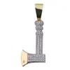 Hip Hop Gold Color Plated Chopper Pendant Necklace Micro Pave Zircon Iced Out Jewelry With Rope Chain8171929