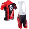 2021 Pro Scott Cycling Jerseys Bike Kleding Fietskleding Mens Korte Mouwen Bib Shorts Set MTB Maillot Ropa Ciclismo Y21040116