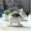 Pot de fleurs de jardin en forme d'élan blanc, petit pot de fleurs de noël en forme de cerf, pots de plantes succulentes en céramique pour fleurs sans support base224q