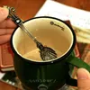 Vintage Alloy Coffee Spoon Crown Palace Snidad matsal Bar Porslin Små te Ice Cream Dessert Scoop