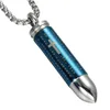 Punk Stainless Steel Men Lord's Prayer Hollow Bullet Vintage Cross Necklace Pendant Box Chain Man Party Jewelry Collier H017