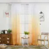 1pcs 200x100cm Gradient Sheer Curtain Tulle Window Behandling Voile Drape Valance 1 Panel tyg Tryckta gardiner för sovrum