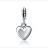 Fits Pandora Bracelets 30pcs Smooth Heart Pendant Silver Charms Bead Dangle Charm Beads For Wholesale Diy European Sterling Necklace Jewelry