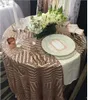 tela fuentes de la boda Champagne de oro rosa con lentejuelas Mantel Decoración de fiesta de la vendimia brillante Mantel por encargo de la alta calidad