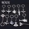 High Grade Helikopter Airliner Combat Samolot Samolot Keychain Kobiety Torba Wisząca Key Pierścionki Biżuteria Mężczyźni Keyring Biżuteria