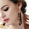 Nieuwe hete Koreaanse zwarte kant oorbellen meisje crystal lint persoonlijkheid mode kwast oorbellen mode klassieke elegante