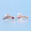 925 Sterling Silver Colors CZ diamant Boucles d'oreilles Boîte d'origine pour Pandora Rainbow Boucles d'oreilles Femmes Bijoux de luxe