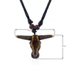 Drop 10pcs Mixed Faux Yak Bone Resin WhiteBrownBlack CowOx Pendant Necklace Cave OMAUMOHM Necklace6188243