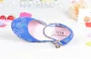 Enfants princesse sandales enfants filles chaussures de mariage talons hauts chaussures habillées chaussures en or pour les filles GA198