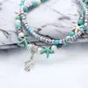 Mode Turtle Starfish Multilayer Anklets Armband Beach Foot Chain Fashion Jewelry for Women Drop Ship7257474