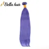 Bunt royalblått mänskligt hår rakt hår 3 buntar remy jungfru tjock inslag kvalitet 11a bellahair