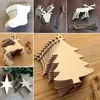 Christmas Tree Ornaments Wood Chip Wholesale Snowman Tree Deer Socks Hanging Pendant Christmas Decoration Xmas Gift 10 pcs/Lot WX9-123