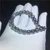 Vecalon Tennis Armband Witgoud Gevuld 8mm Diamanten CZ Zilveren Kleuren Bruiloft Armbanden voor Dames Mode Jewerly