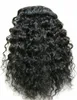 100% реальных волосы курчавого фигурного афро хвост наращивание волос клип в Remy Afro Kinky фигурной шнурок хвостики волос кусок клипы 140G на