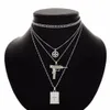 SEDEX Gun Pendants Necklace Cross With Hip Hop Miami Cuban Chain Gold Silver Color long Necklace Men Women Jewelry