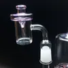 25mm Quartz Banger Gavel Nail 5mm Tjocka Clear Bottom Dab Bangers med färgad UFO Carb Cap 14mm 18mm led för glas bong