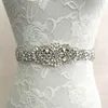 Janevini Crystal Satijn Wedding Riemen Diamond Rhinestone Bridal Riem Bruid Ribbon Sash Belt met stenen voor avond prom jurken
