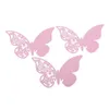 DIY Butterfly Place Escort Wine Glass Cup Papier Kaart voor Bruiloft Home Decoraties Wit Blauw Roze Paars Naam Kaarten