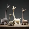 Minimalist ceramic giraffe deer home decor crafts room decoration handicraft ornament porcelain figurines wedding decorations