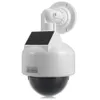 Solar Energy Realistic Dummy Dome Camera Waterproof Surveillance Fake Security Camera with CCTV Sticker Blinking Red LED Light