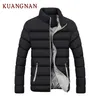 KUANGNAN Solide Männer Winter Jacke Schwarz Stehkragen Mantel Männer Winter Jacke Mann Parka Parka Kleidung 2018 New9891700